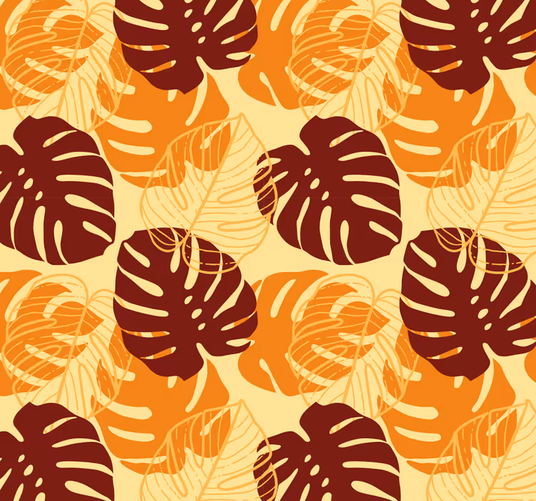 Tropisk monstera mønster tapet blade - TenStickers