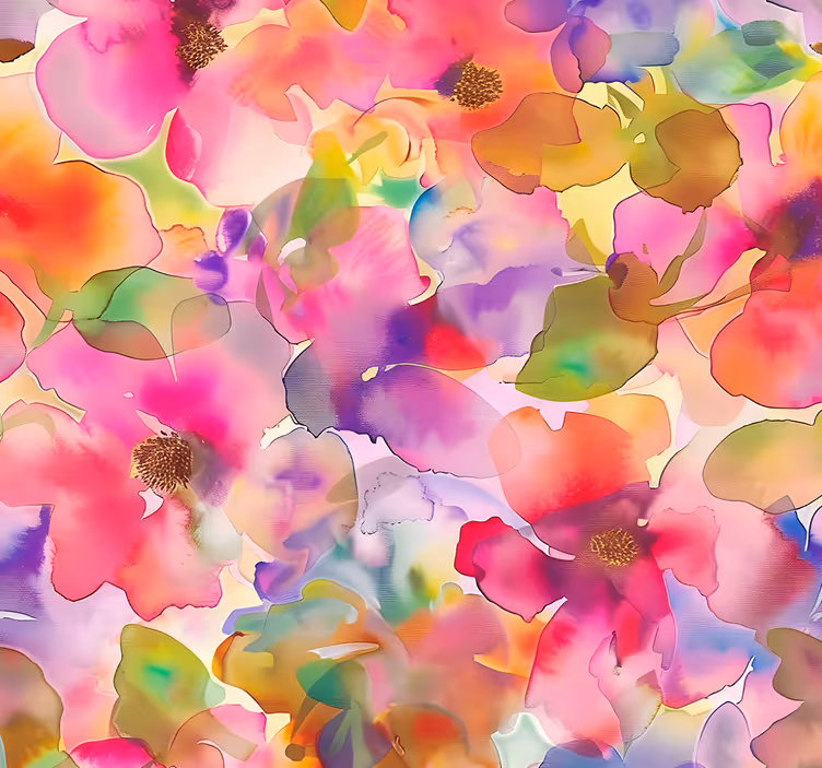 Flerfarvede blomsterdesign tapet entre - TenStickers