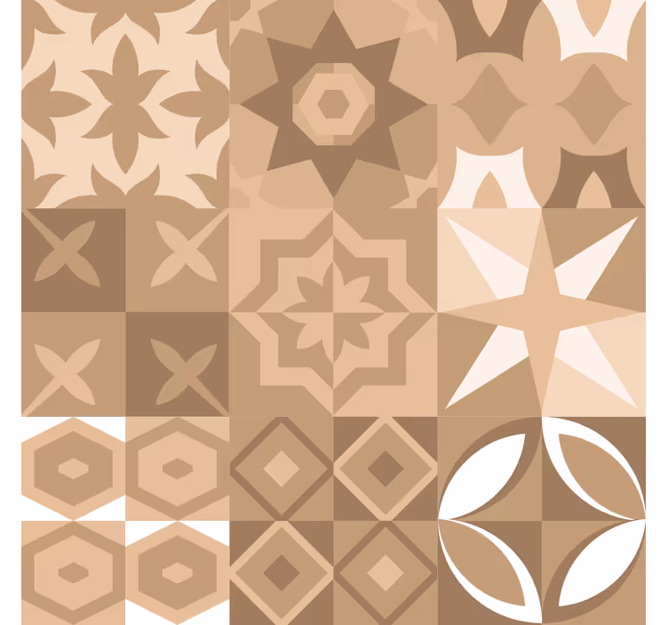 Portugisiske beige fliser flise tapet - TenStickers