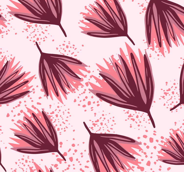 Lyserødt mønster motiv blomster tapet - TenStickers