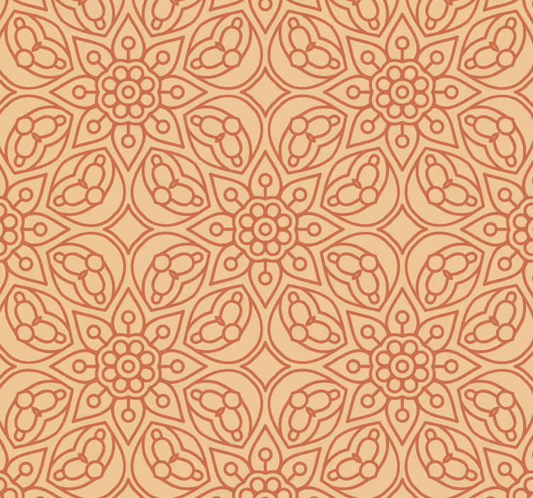 Vintage mandala elementer blomstret tapet - TenStickers