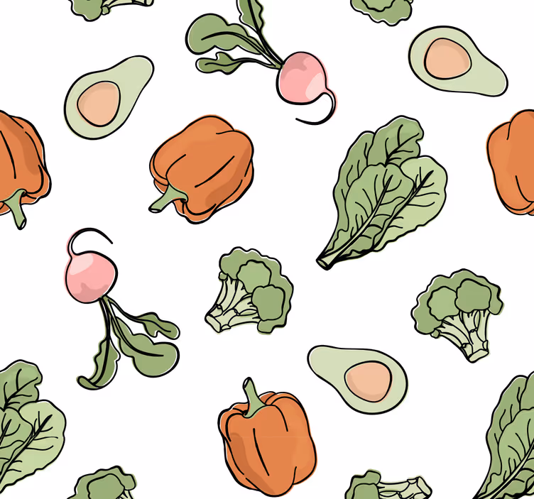 Peber og avocado design køkken tapet - TenStickers