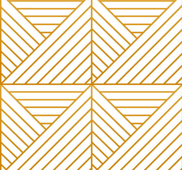 Guld geometriske linjer tapet stue - TenStickers