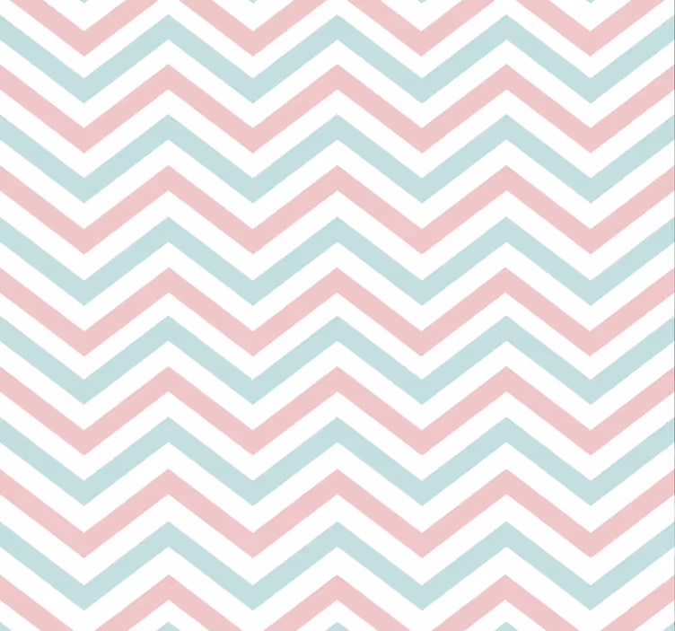 Zigzag pastelfarver tapet stue - TenStickers