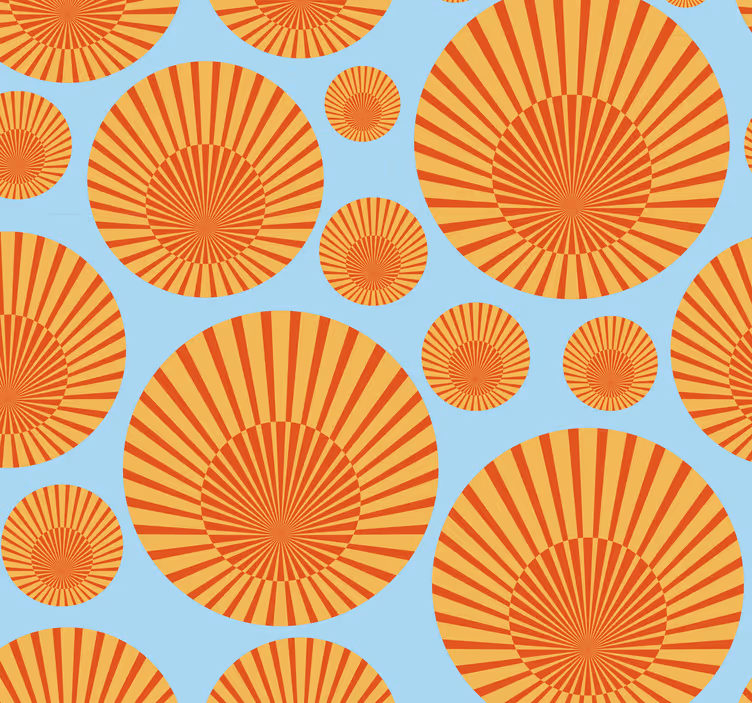 70'ers solskin geometrisk form tapet - TenStickers
