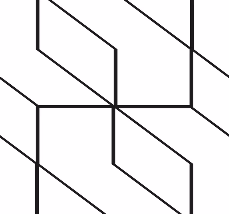Geometrisk linjemønster tapet til badeværelse - TenStickers