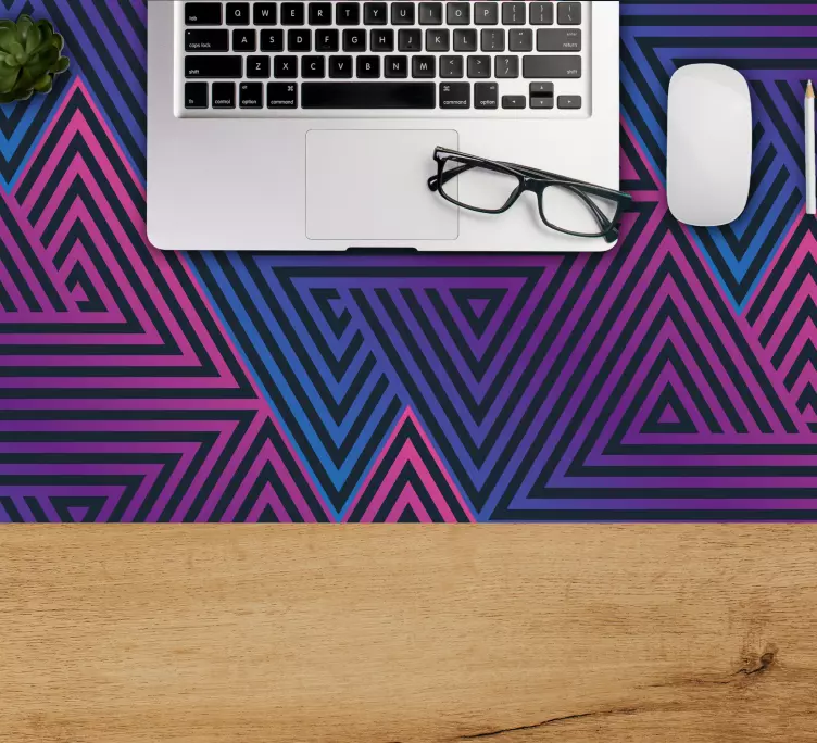 70'erne blå og lilla trekanter musemåtte - TenStickers