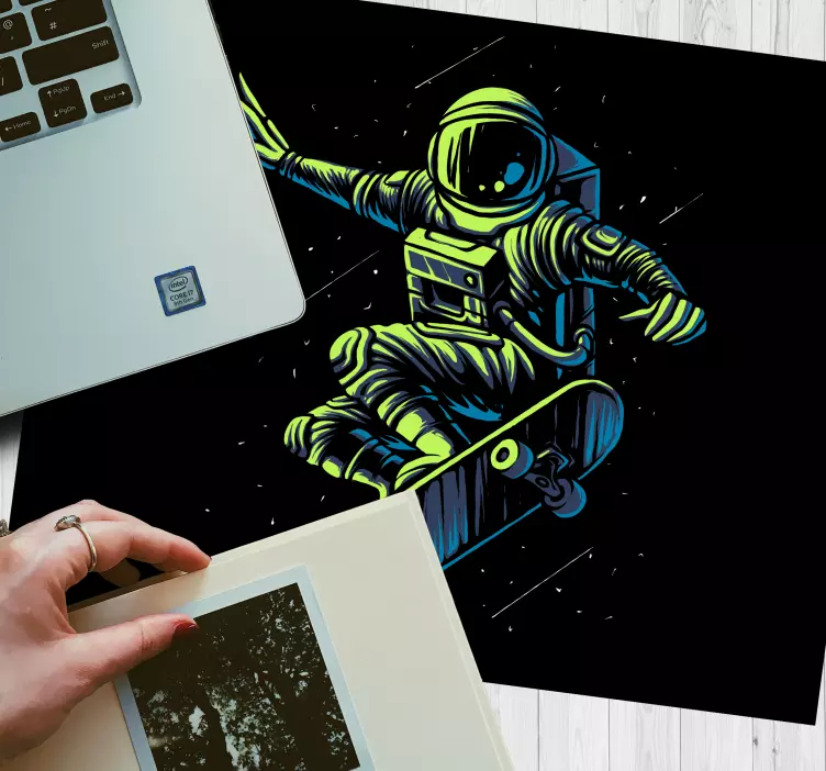 Astronaut skøjteløb på rummet design musemåtte - TenStickers