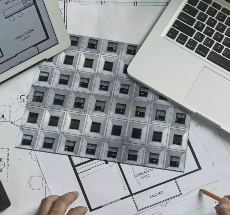 Brutalistisk arkitektur musemåtter - TenStickers