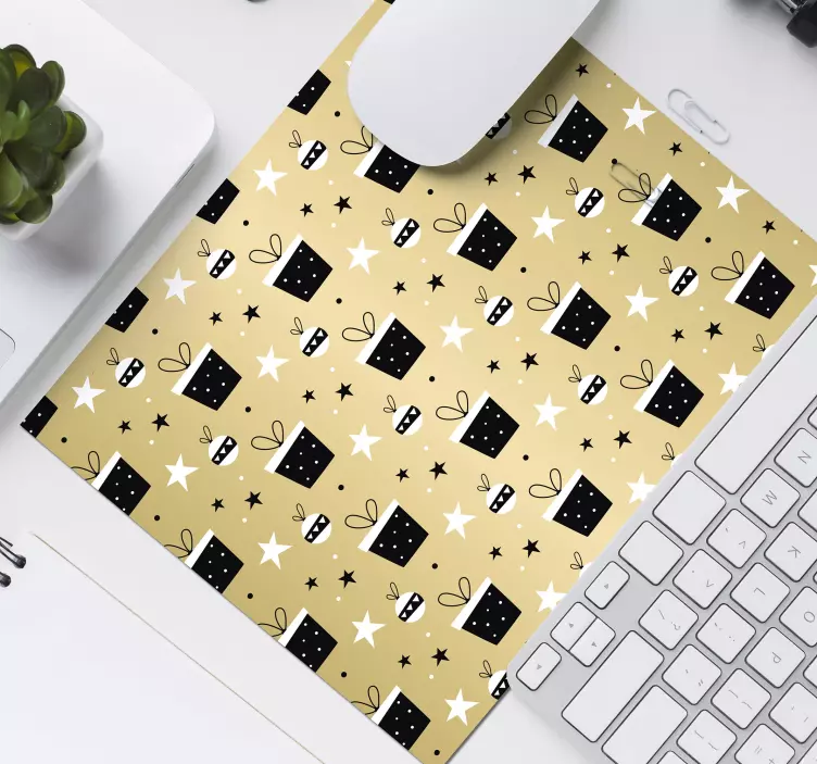 Elegant gaveæske mønster julemusepad - TenStickers