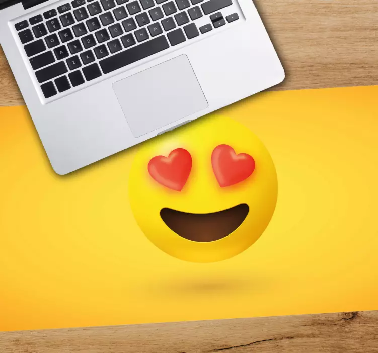 Emoji ansigt hjerte øjne flere musemåtter - TenStickers