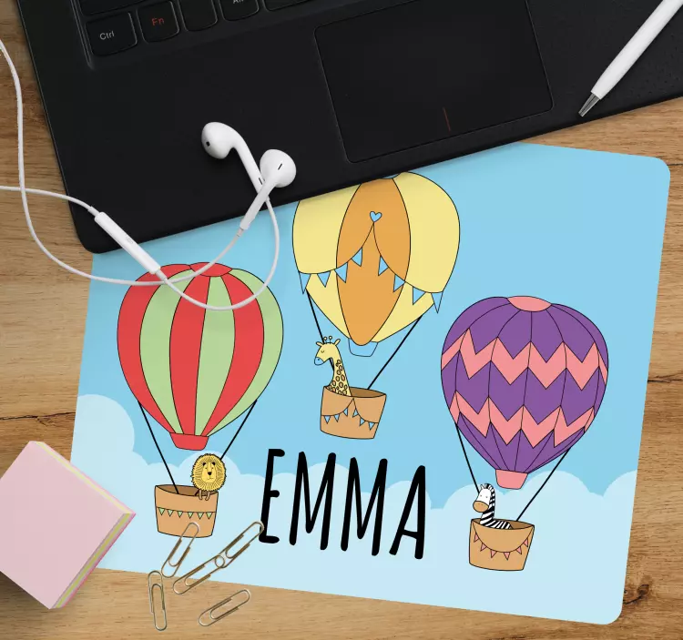 Balloner og dyr personlig musemåtte - TenStickers