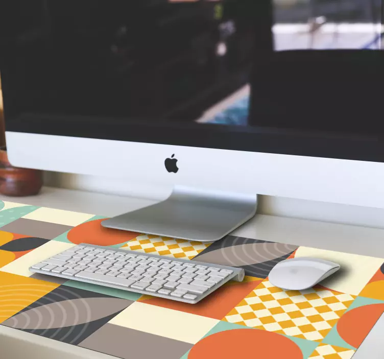 Farverige geometriske former musematte mønstre - TenStickers