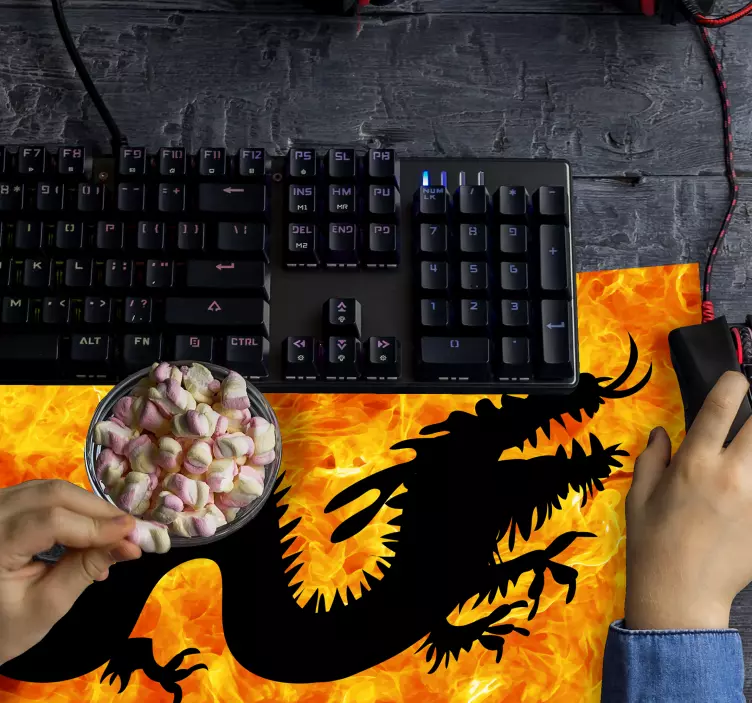 Flammende drage original musemåtte - TenStickers
