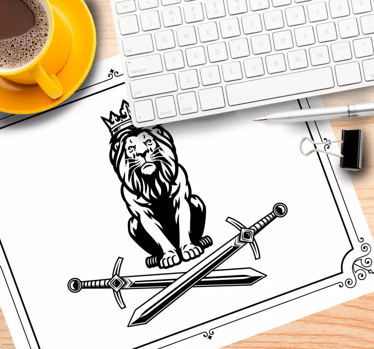 Kongelig løve emblem musemåtte - TenStickers