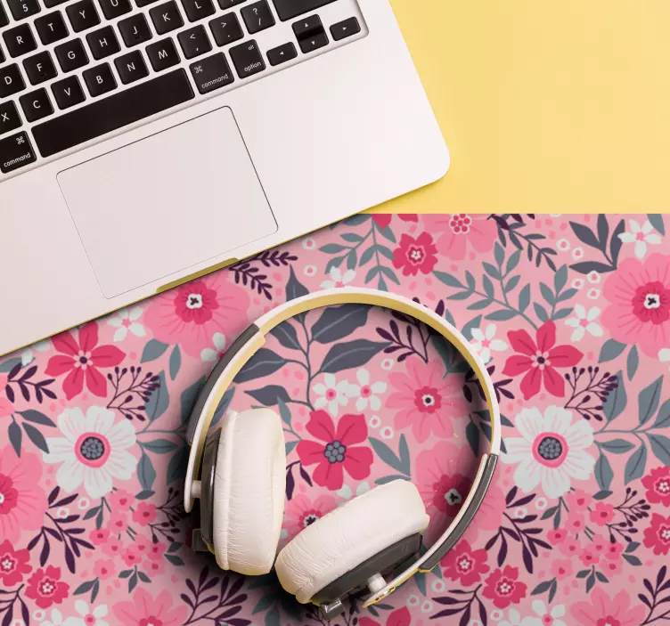 Lyserøde blomster musemåtte mønstre - TenStickers