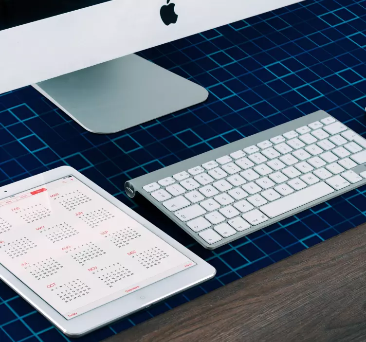 Mørkeblå geometriske mønstre musemåtte mønstre - TenStickers