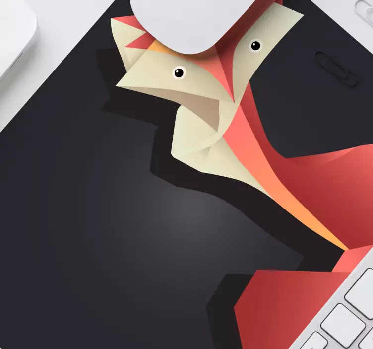 Origami orange ræv musemåtter - TenStickers