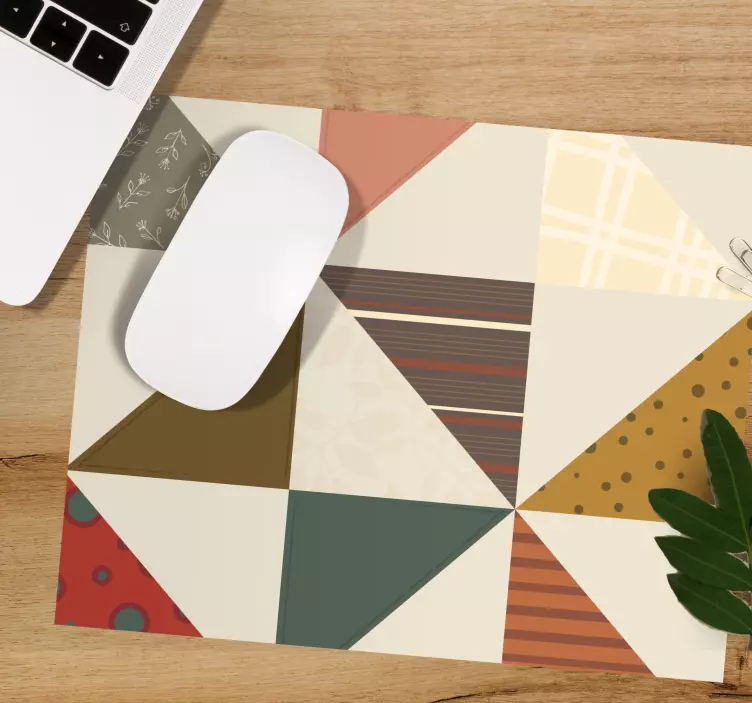 Patchwork trekant mønster musemåtte mønstre - TenStickers