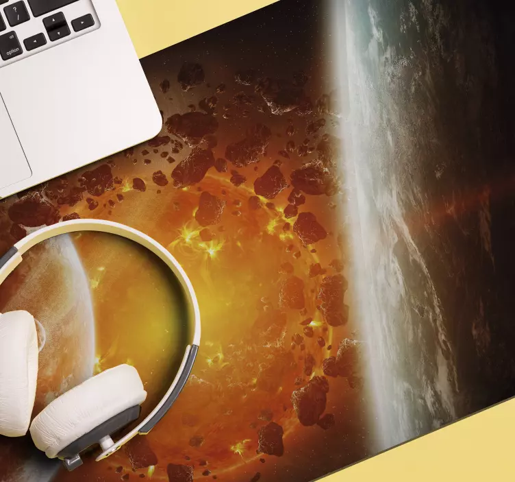 Planeter eksplosion gaming musemåtte - TenStickers