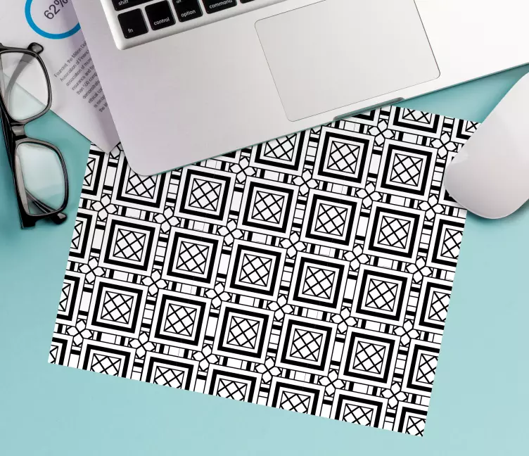 Sorte musemåtter med hydrauliske fliser - TenStickers