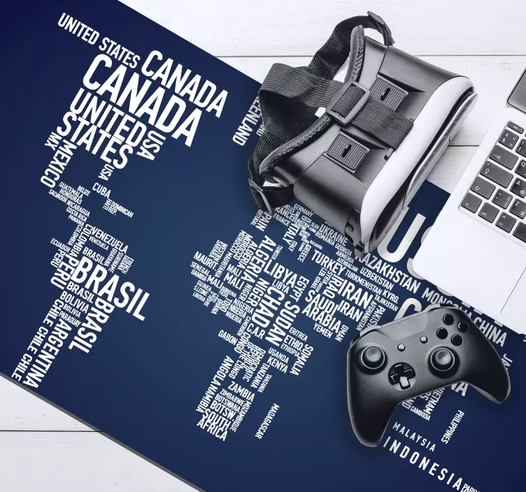 Verdenskort lande verdenskort musemåtte - TenStickers