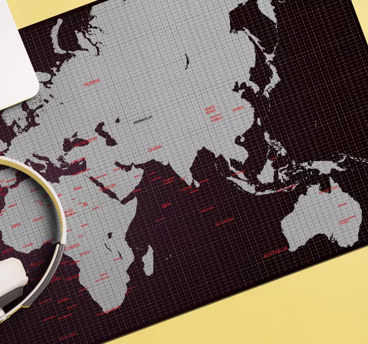 Verdenskort musemåtte - TenStickers