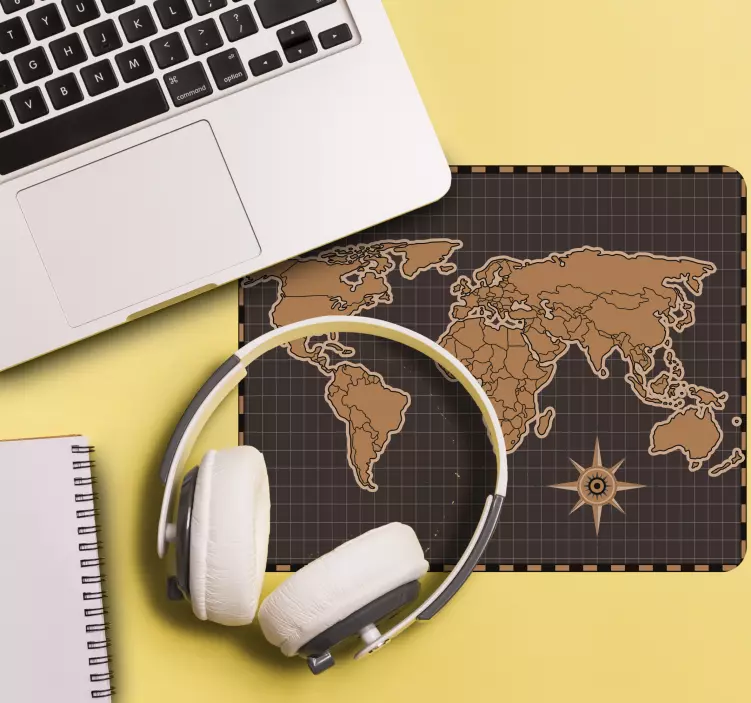 Vintage verdenskort musemåtte - TenStickers