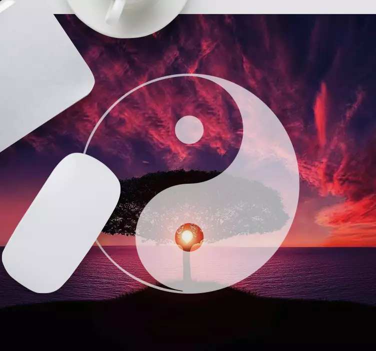 Yin yang solnedgang flere musemåtter - TenStickers