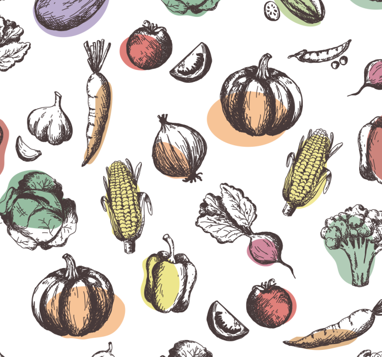 Ingredienser mønster retro stil rullegardin køkken - TenStickers