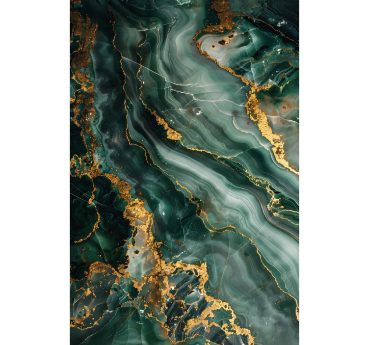 Luksuriøs grøn marmorimitation rullegardin til badeværelse - TenStickers