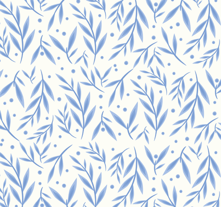 Blåt og hvidt mønster rullegardin til badeværelse - TenStickers