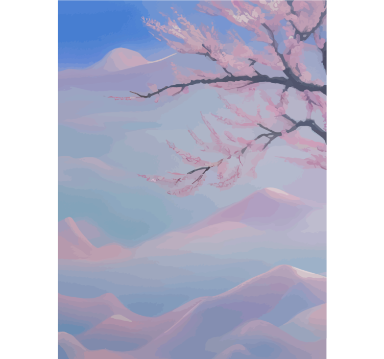 Zen kirsebærtræ blomster gren rullegardin til badeværelse - TenStickers