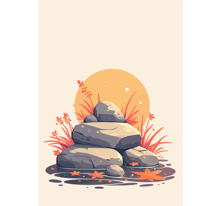 Sten på vandet rullegardin til badeværelse - TenStickers