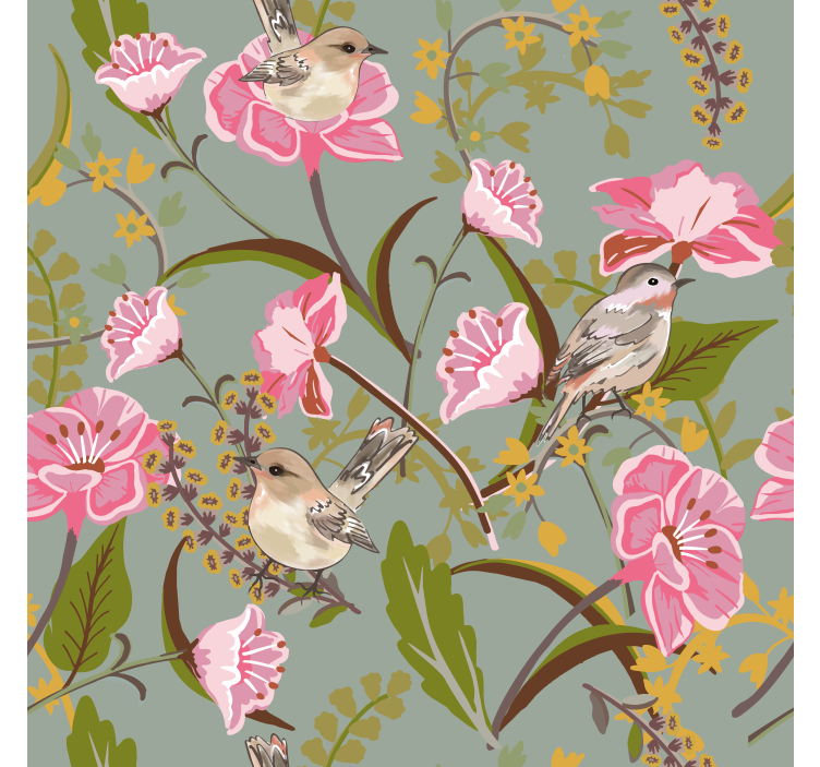 Blomster rullegardin køkken - TenStickers