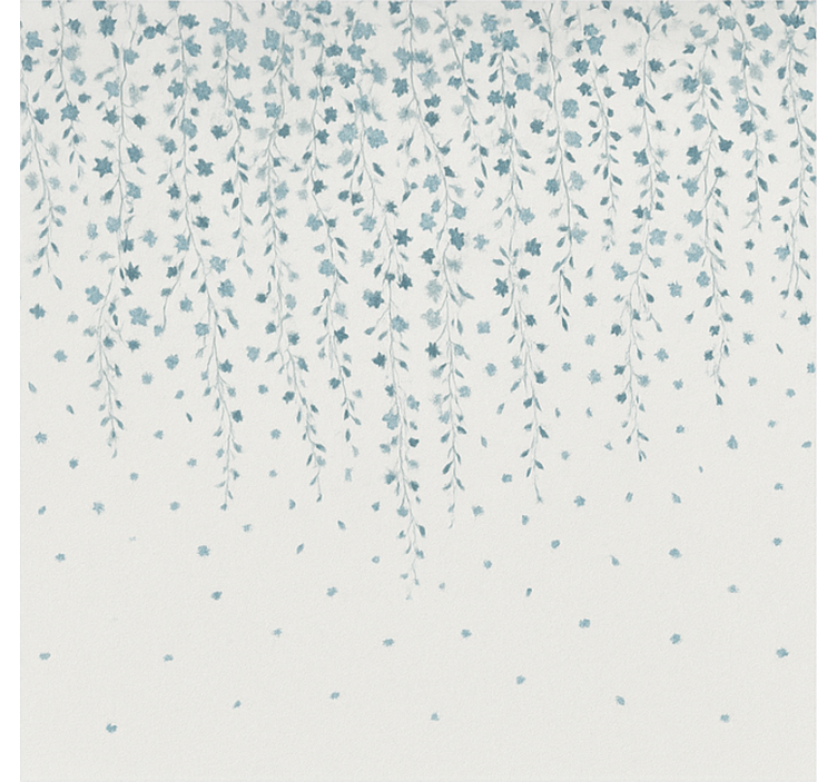 Blå blomster vandfald rullegardin til badeværelse - TenStickers