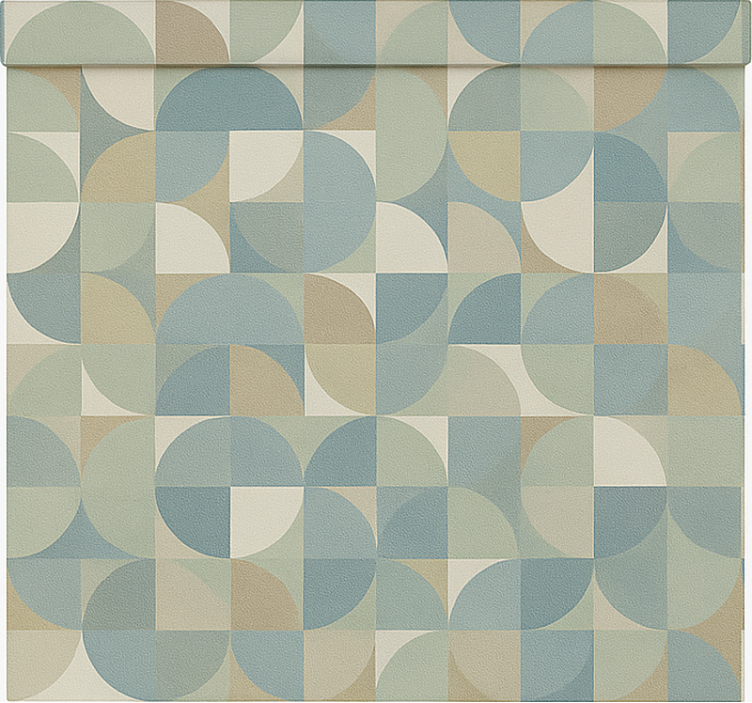 Grønne abstrakte former moderne rullegardiner - TenStickers