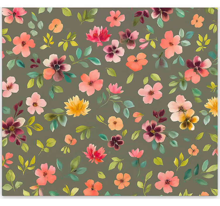 Levende akvarelblomster rullegardin køkken - TenStickers