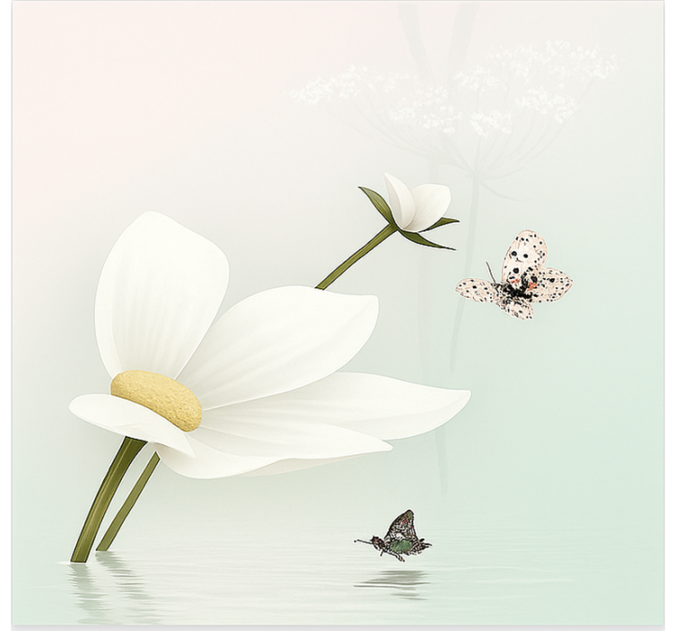 æteriske margueritrefleksioner rullegardin køkken - TenStickers