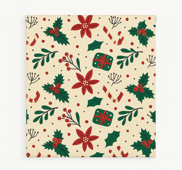 Røde ornamenter skov rullegardiner til stue - TenStickers