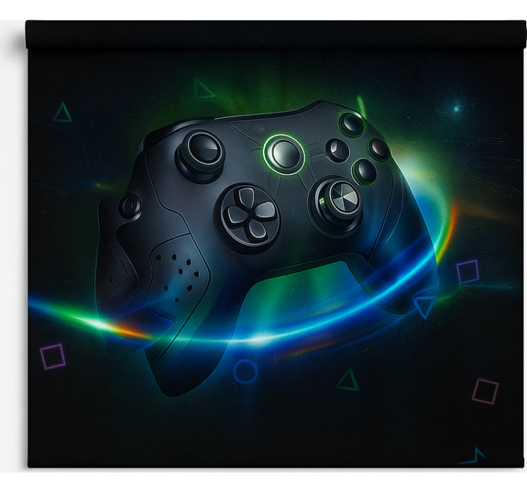 Neon futuristisk gaming-controller nørdede rullegardiner - TenStickers