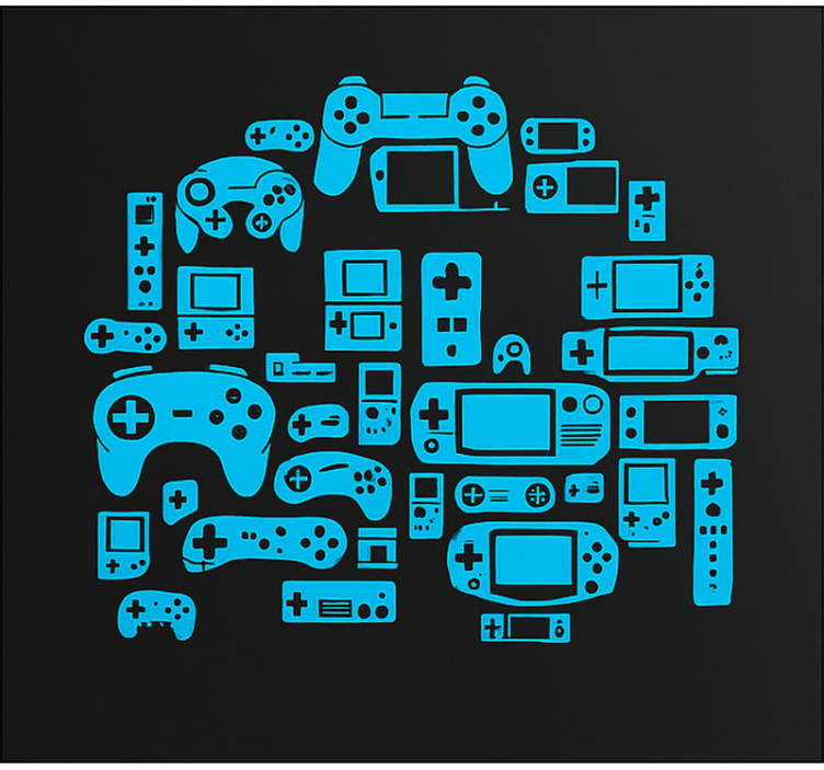 Gaming controller bot nørdede rullegardiner - TenStickers