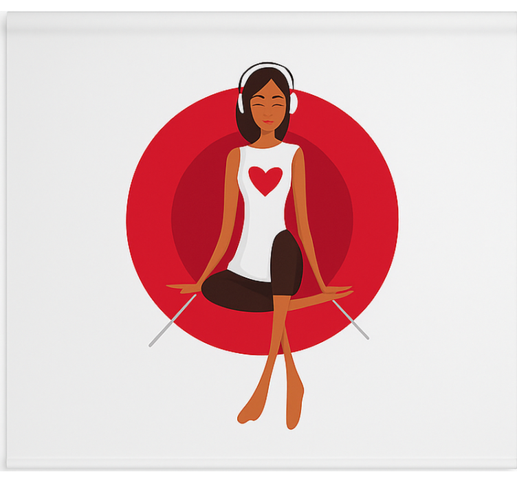 Pige lytter til musik rullegardin teenager - TenStickers