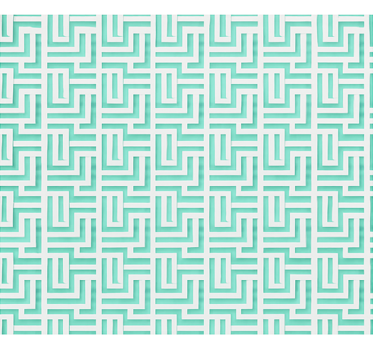 Blå geometriske firkanter effekt spisestue rullegardiner - TenStickers