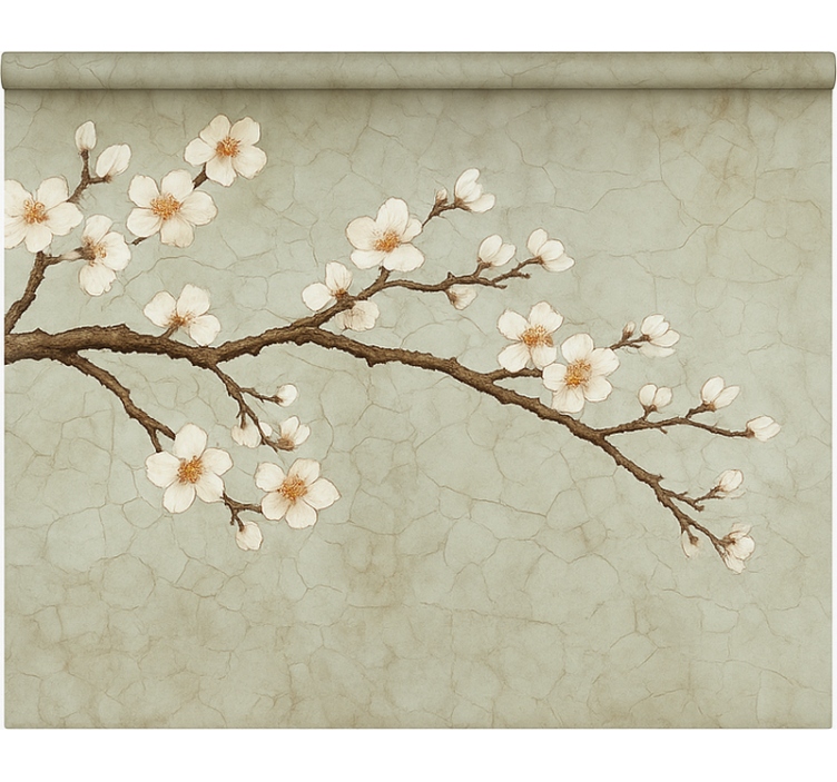 Blomstrende japansk træ rullegardin til spisestue - TenStickers