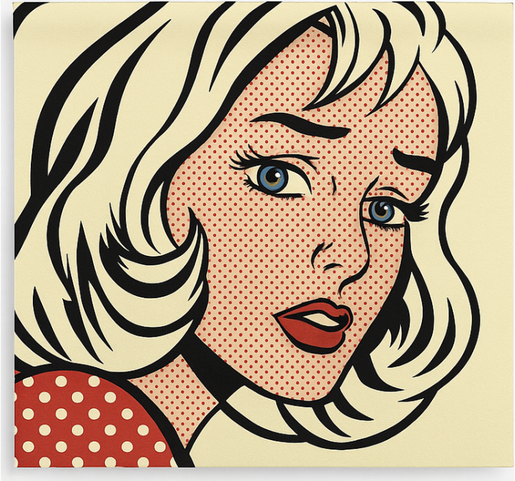 Rullegardin teenager pop art pige - TenStickers
