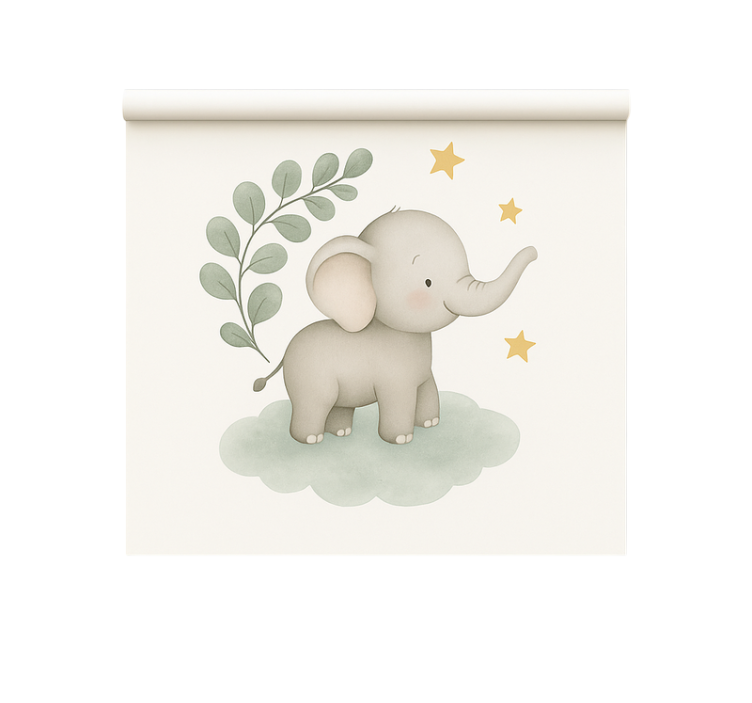Skandinaviske rullegardiner tilpasselig sky baby elefant - TenStickers