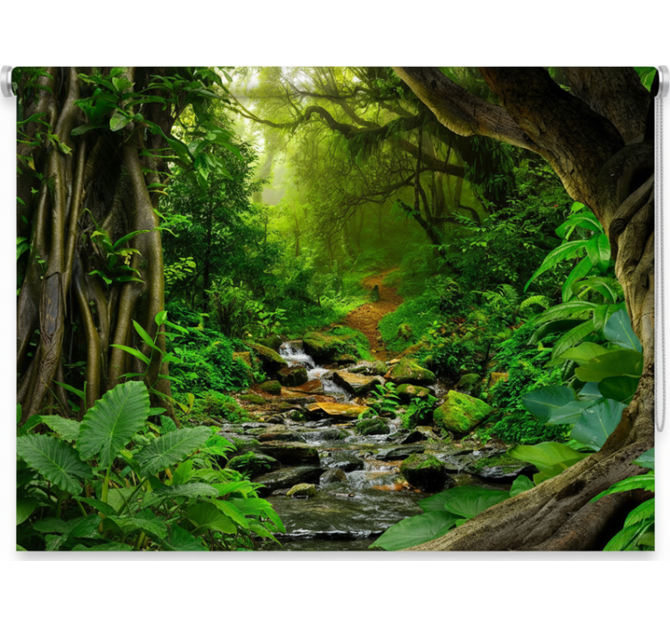 Rullegardin træ tropisk skov oase - TenStickers