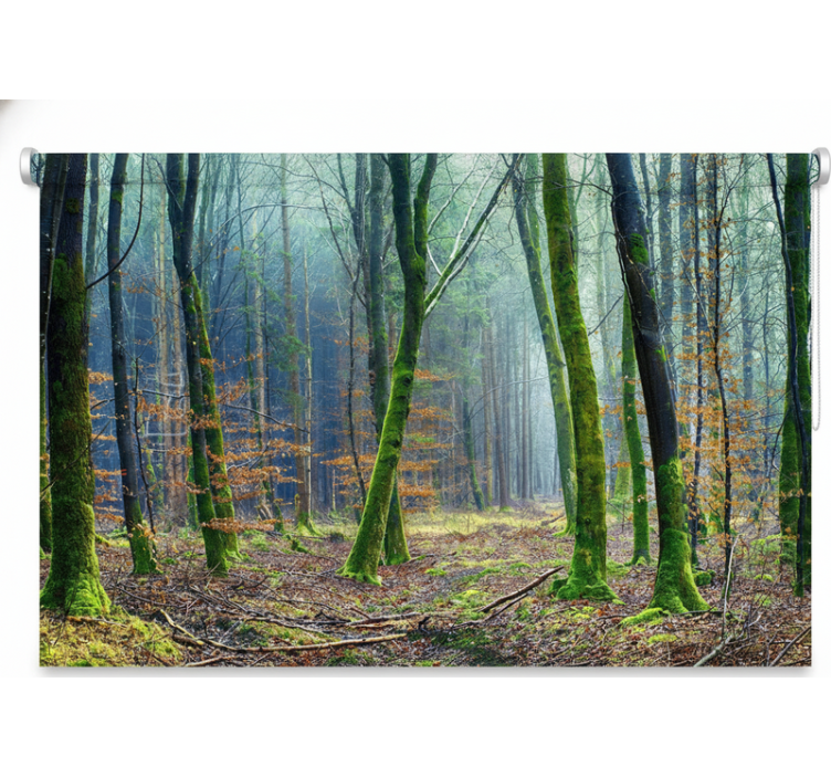 Rullegardin træ tåget skov japandi - TenStickers