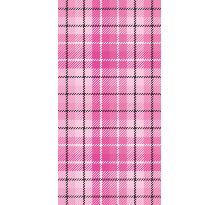 Rullegardiner til hjemmekontor i pink og sort tartan - TenStickers
